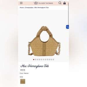 Oliver Thomas Mini Tote in Natural Tan